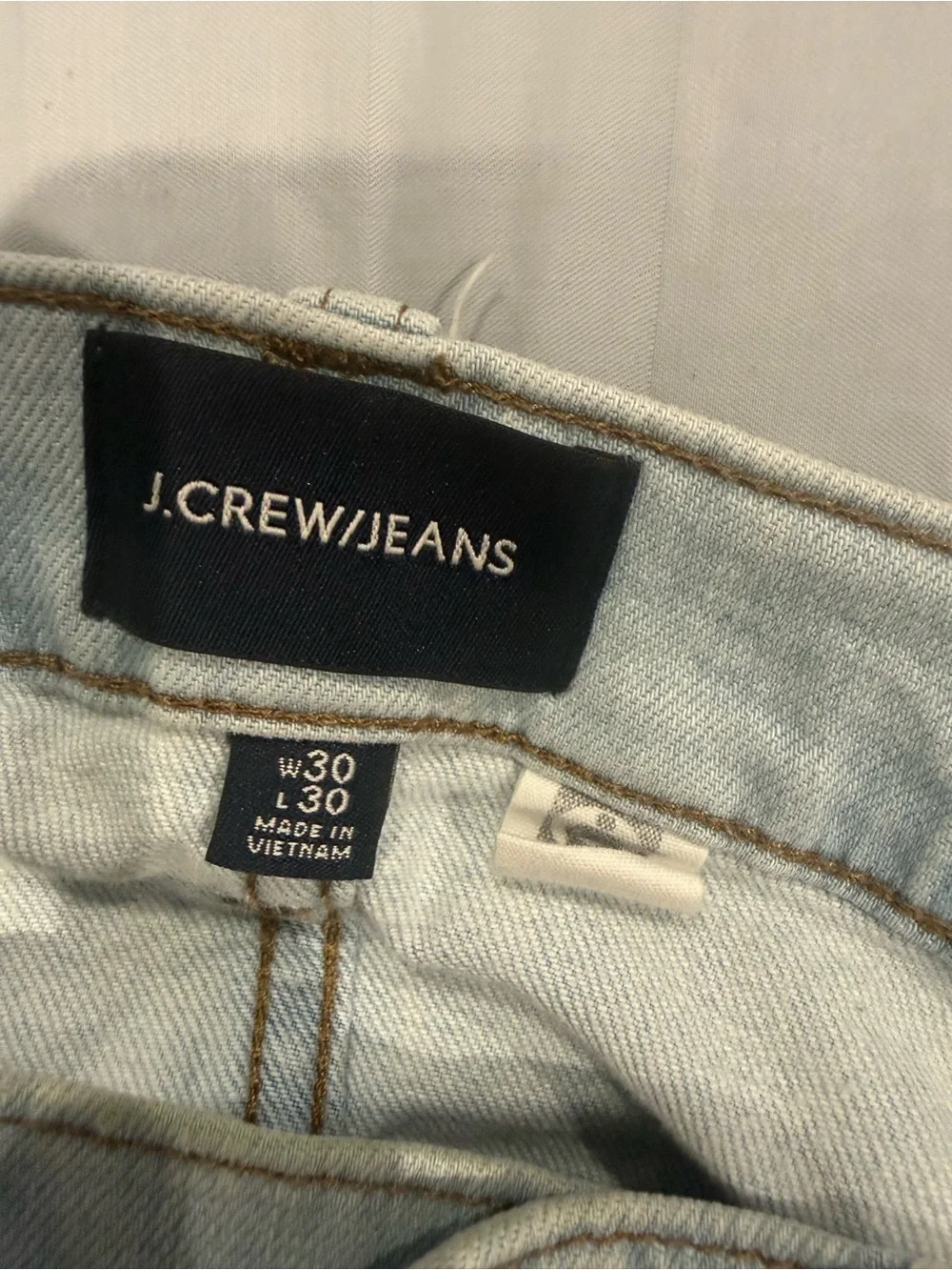J. Crew Men’s Slim Straight Jeans in Light Wash Blue